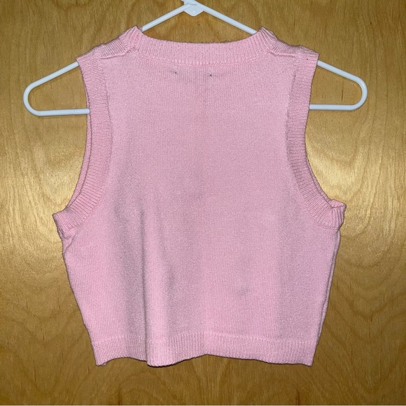 ☘️ 3 for $20! ☘️ SHEIN Pink Strawberry Sweater Vest. Size M. EUC. - Picture 2 of 3